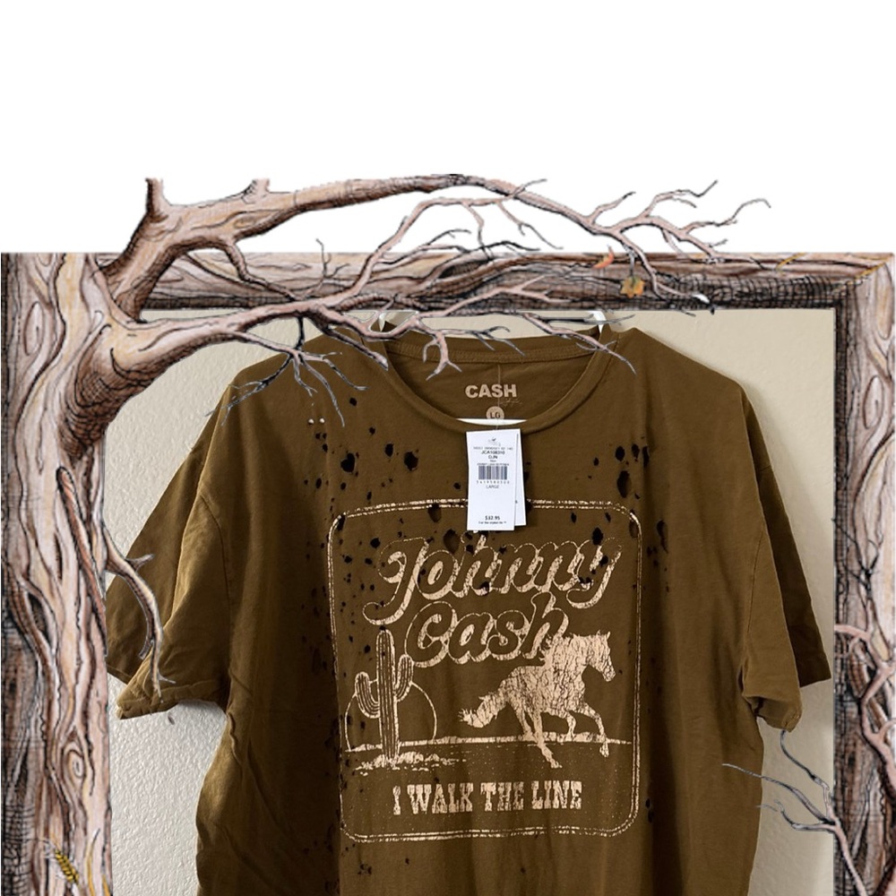 Buckle Brown Graphic Tee with Western look new with tag size large